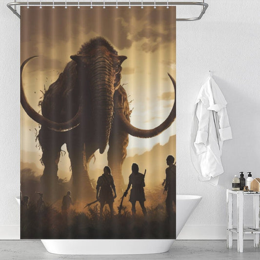 Ancient Giants Mammoth Elephant Shower Curtain 
