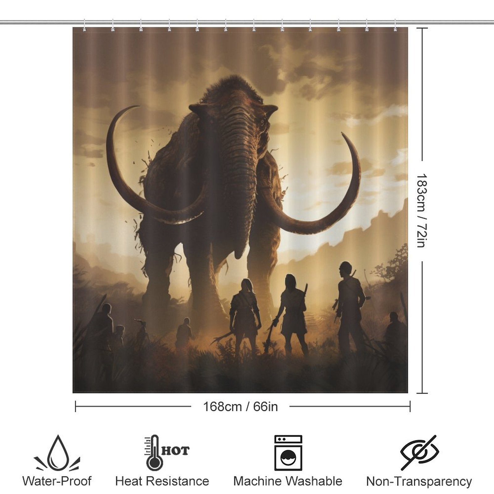 Ancient Giants Mammoth Elephant Shower Curtain 