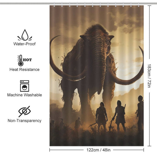 Ancient Giants Mammoth Elephant Shower Curtain 