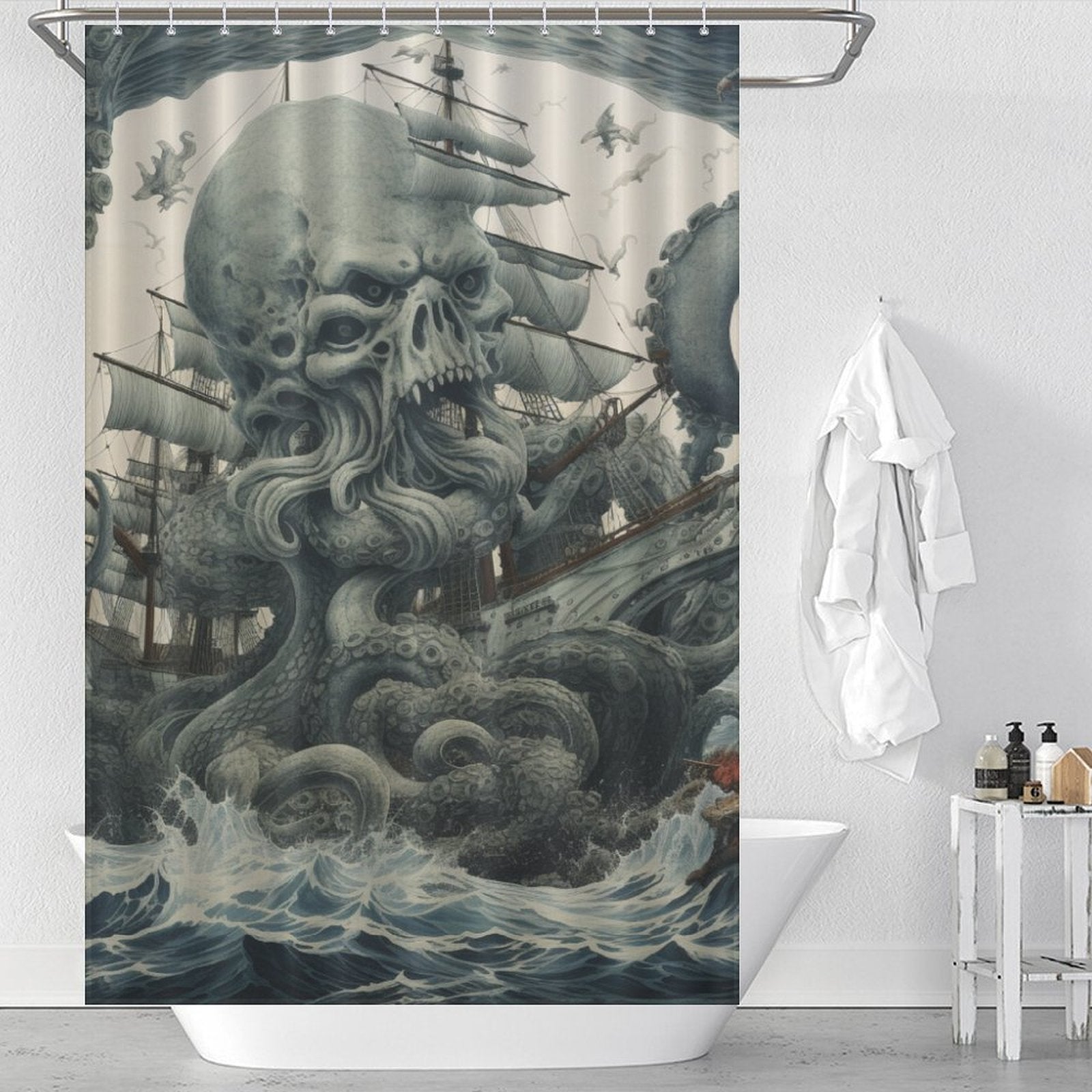 Ancient Monster Kraken Shower Curtain