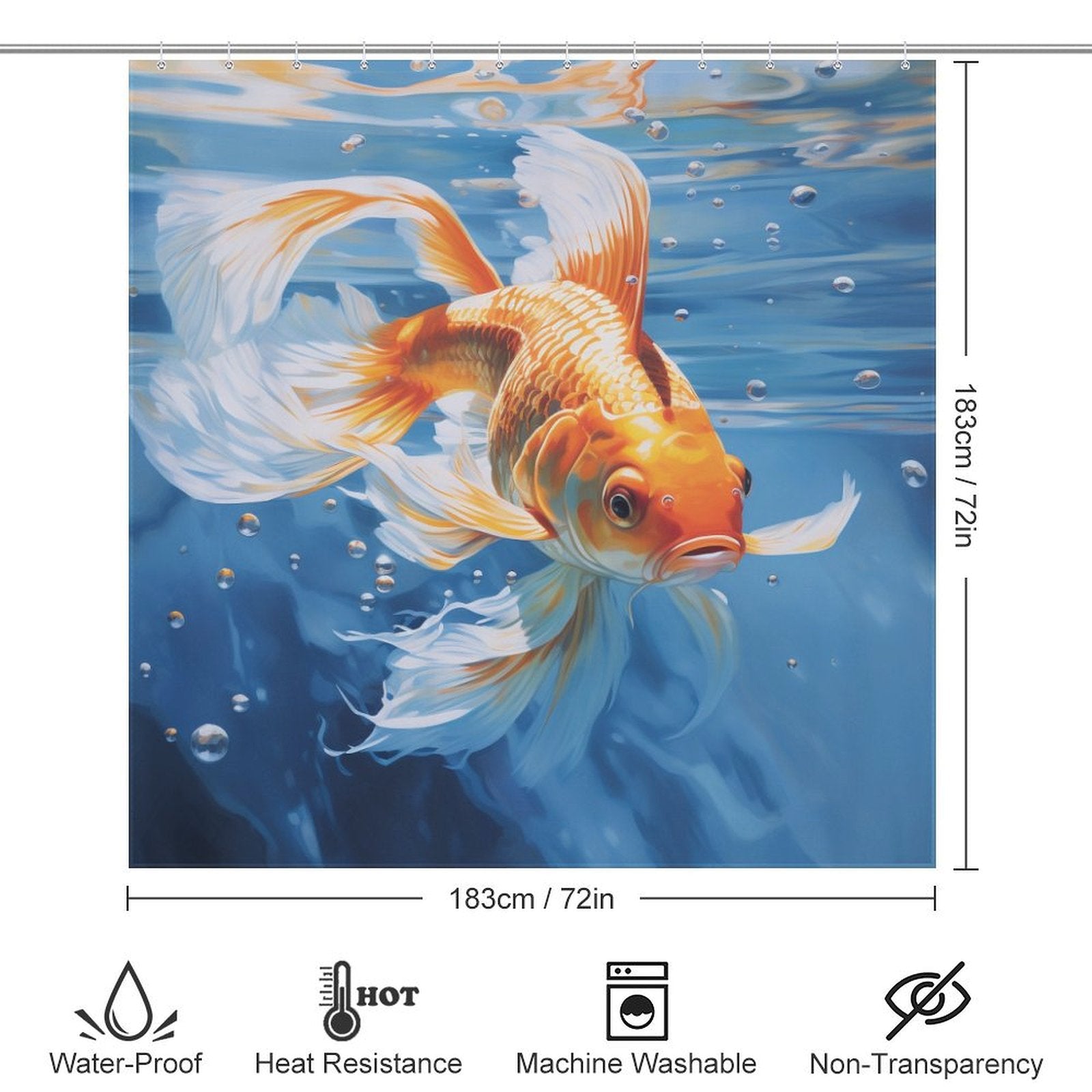 Animated goldfish shower curtain Fun 