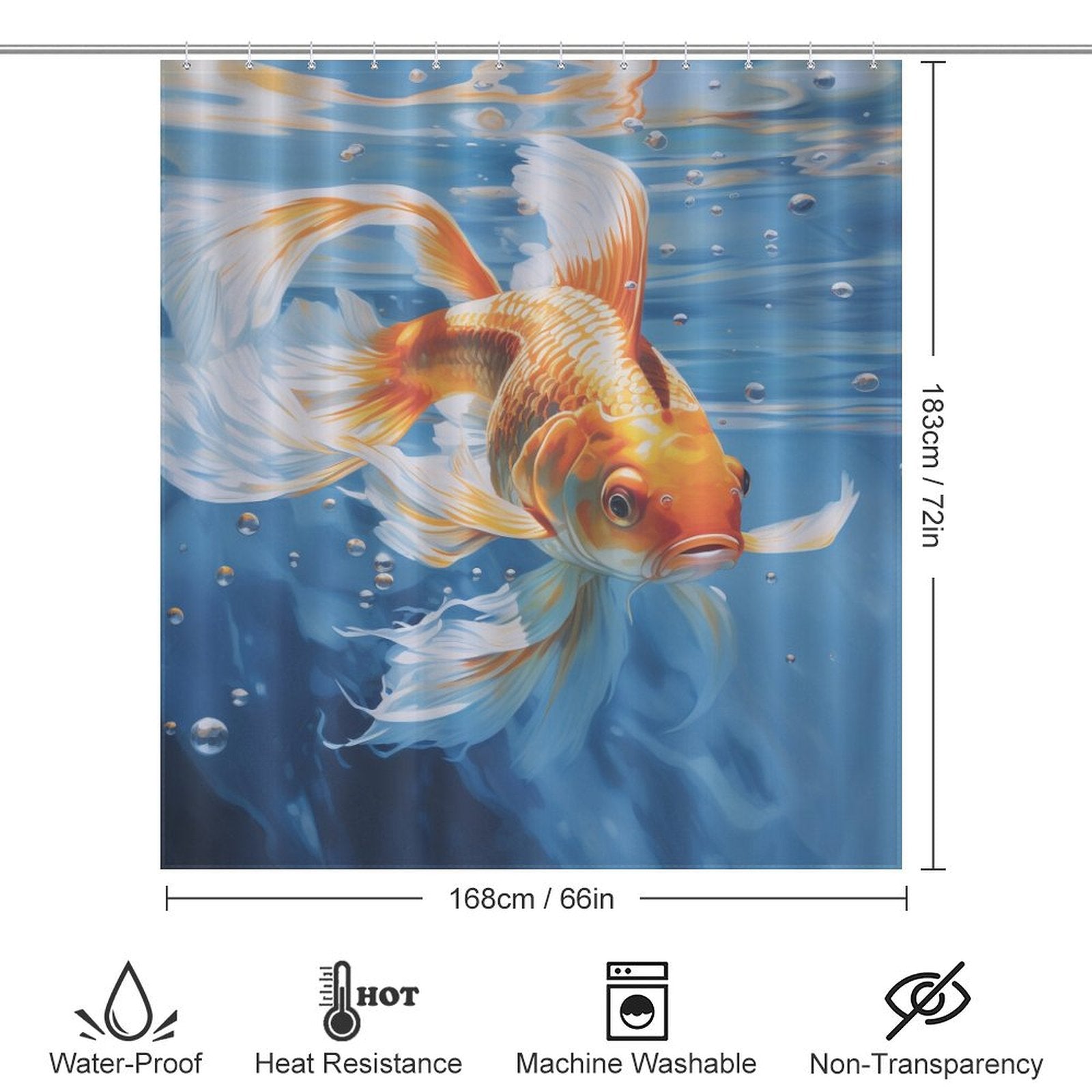 Animated goldfish shower curtain Fun 