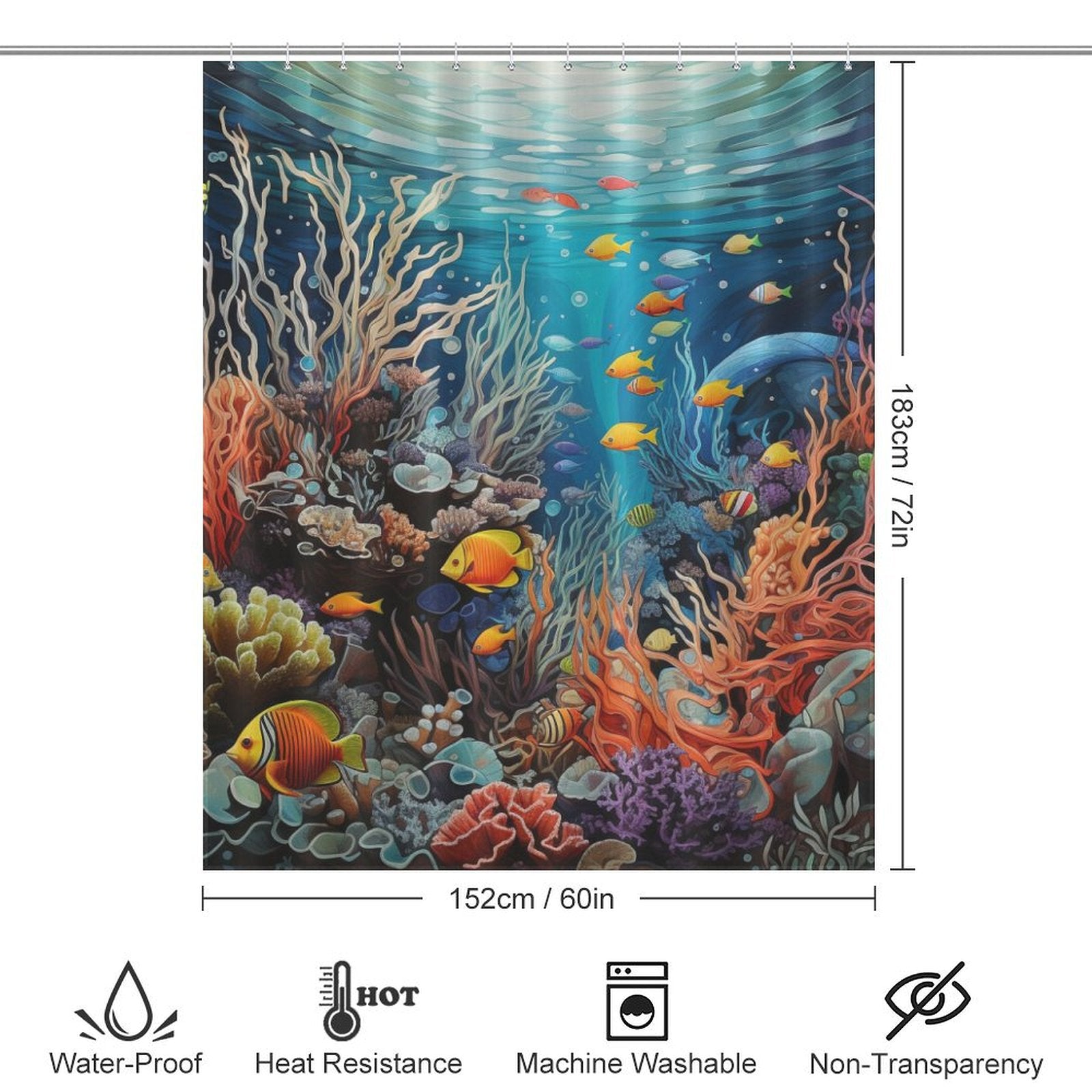 Aquatic Harmony Aquarium Shower Curtain