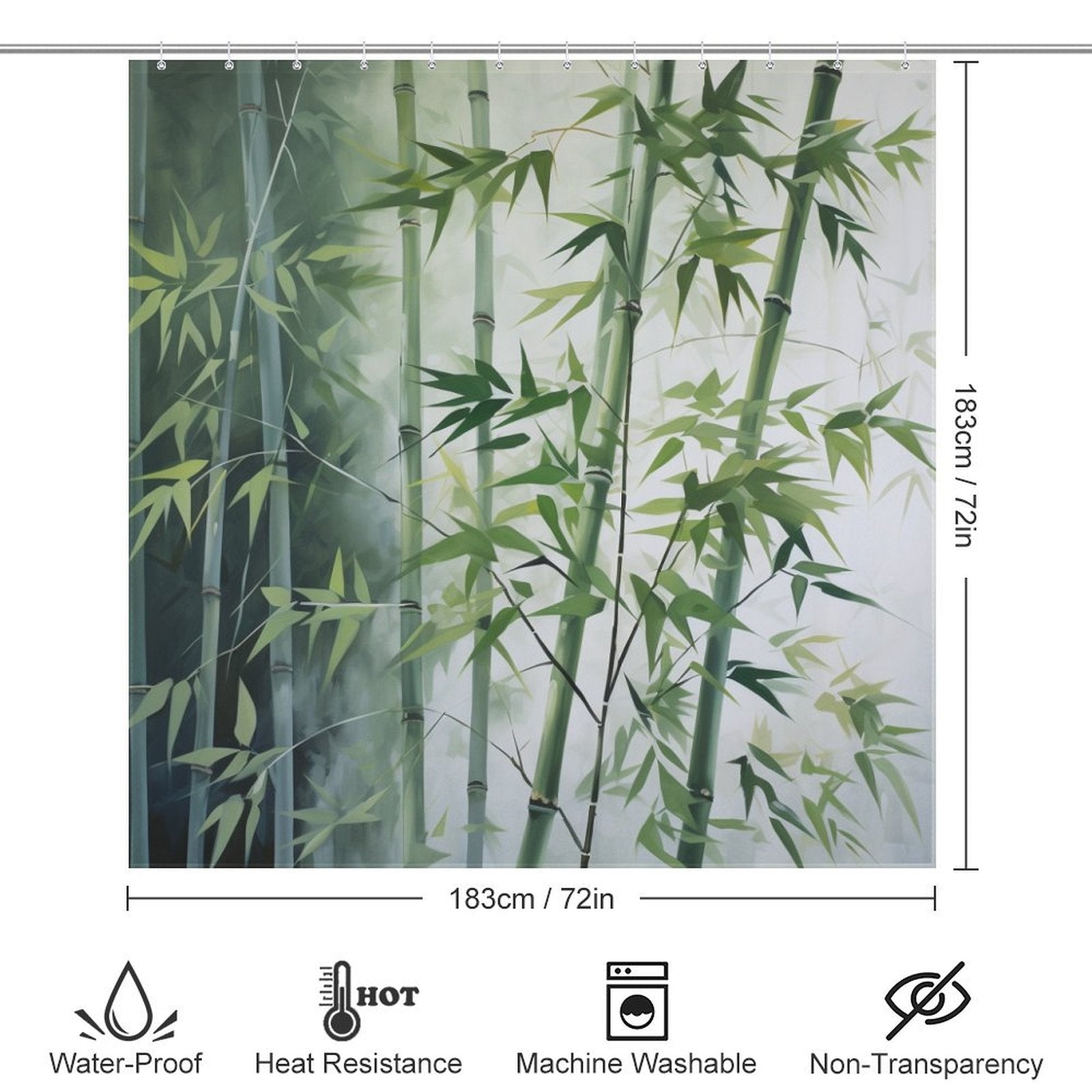 Artistic Bamboo Shower Curtain Bliss