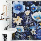 Artistic Blue Floral Shower Curtain