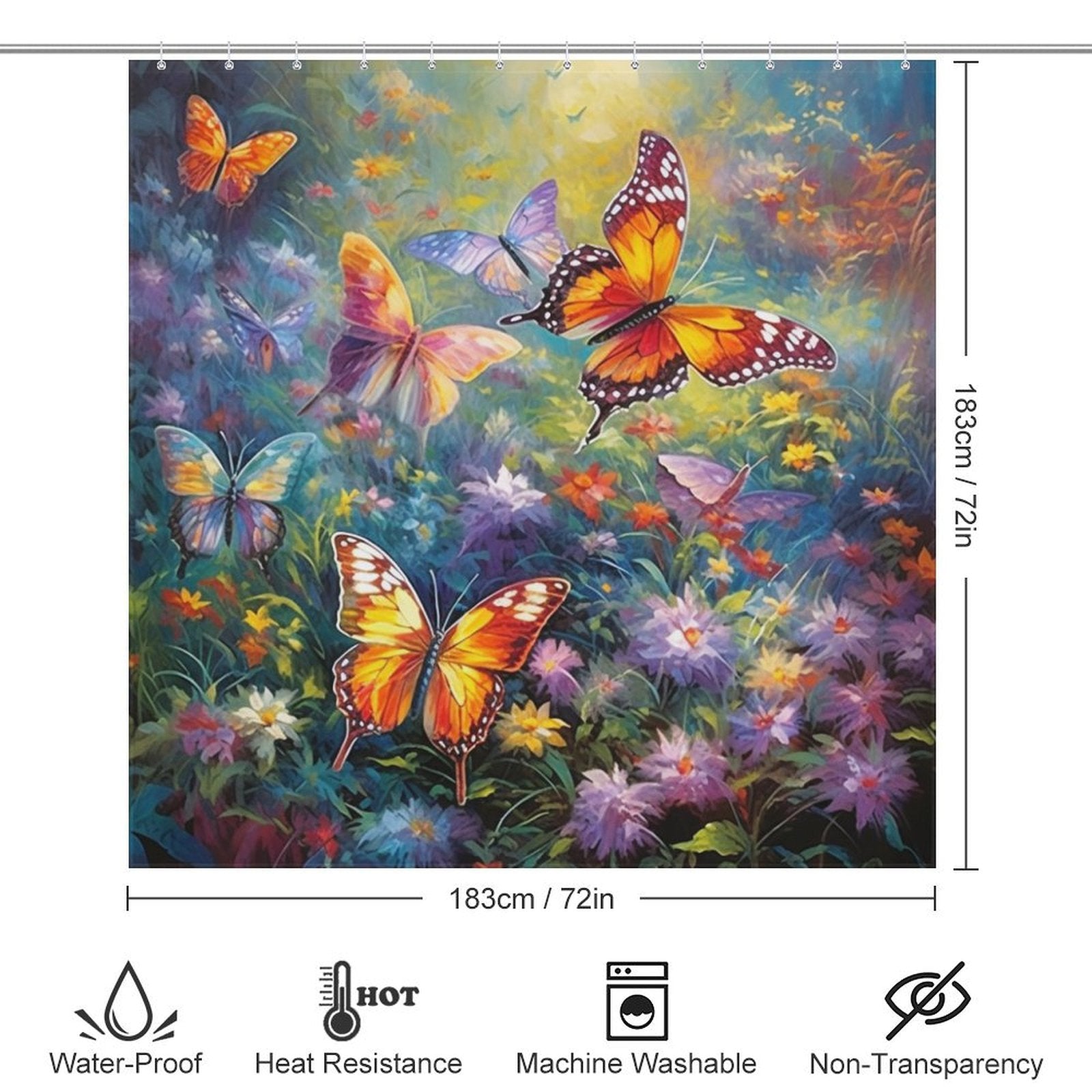 Artistic Butterfly Symphony Shower Curtain