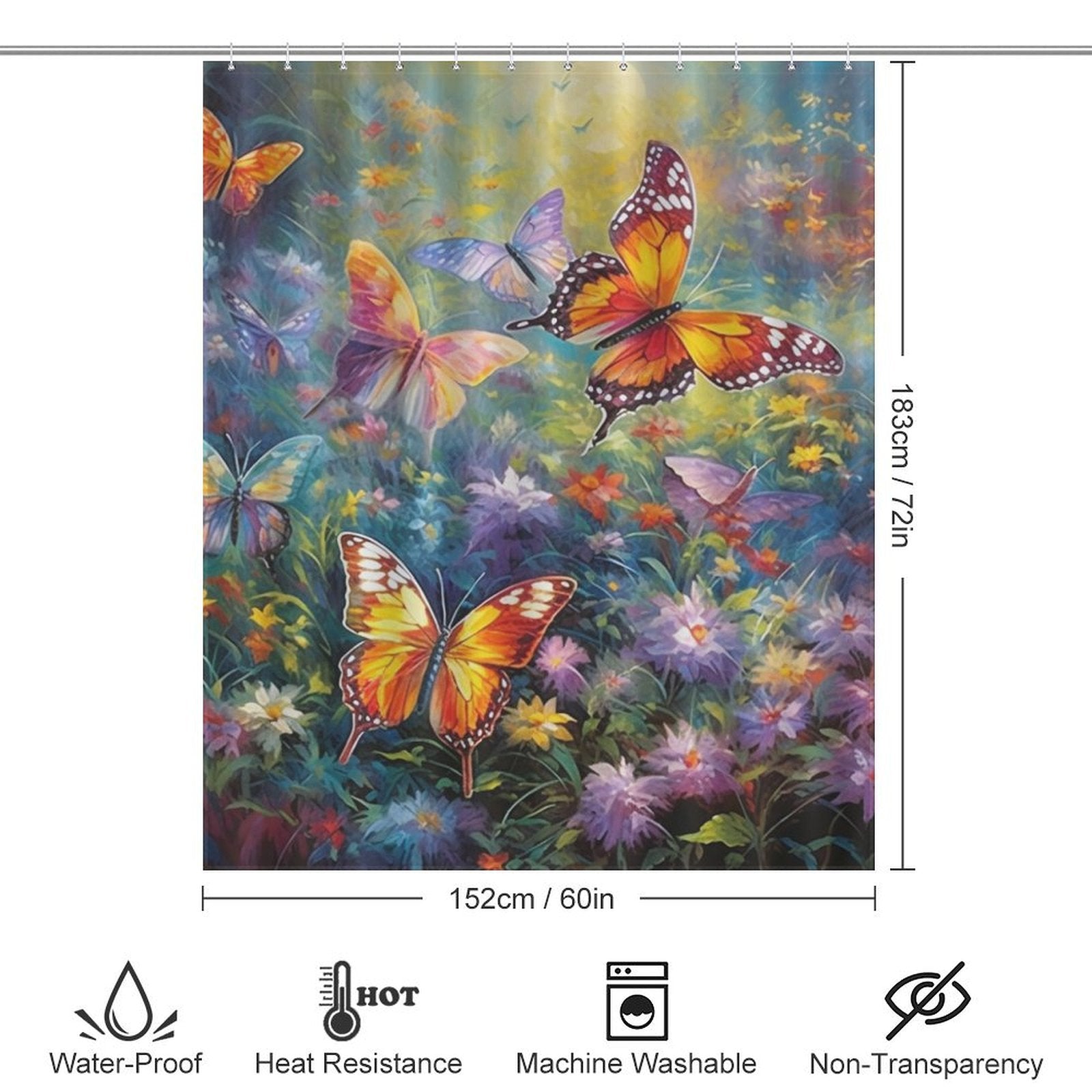 Artistic Butterfly Symphony Shower Curtain