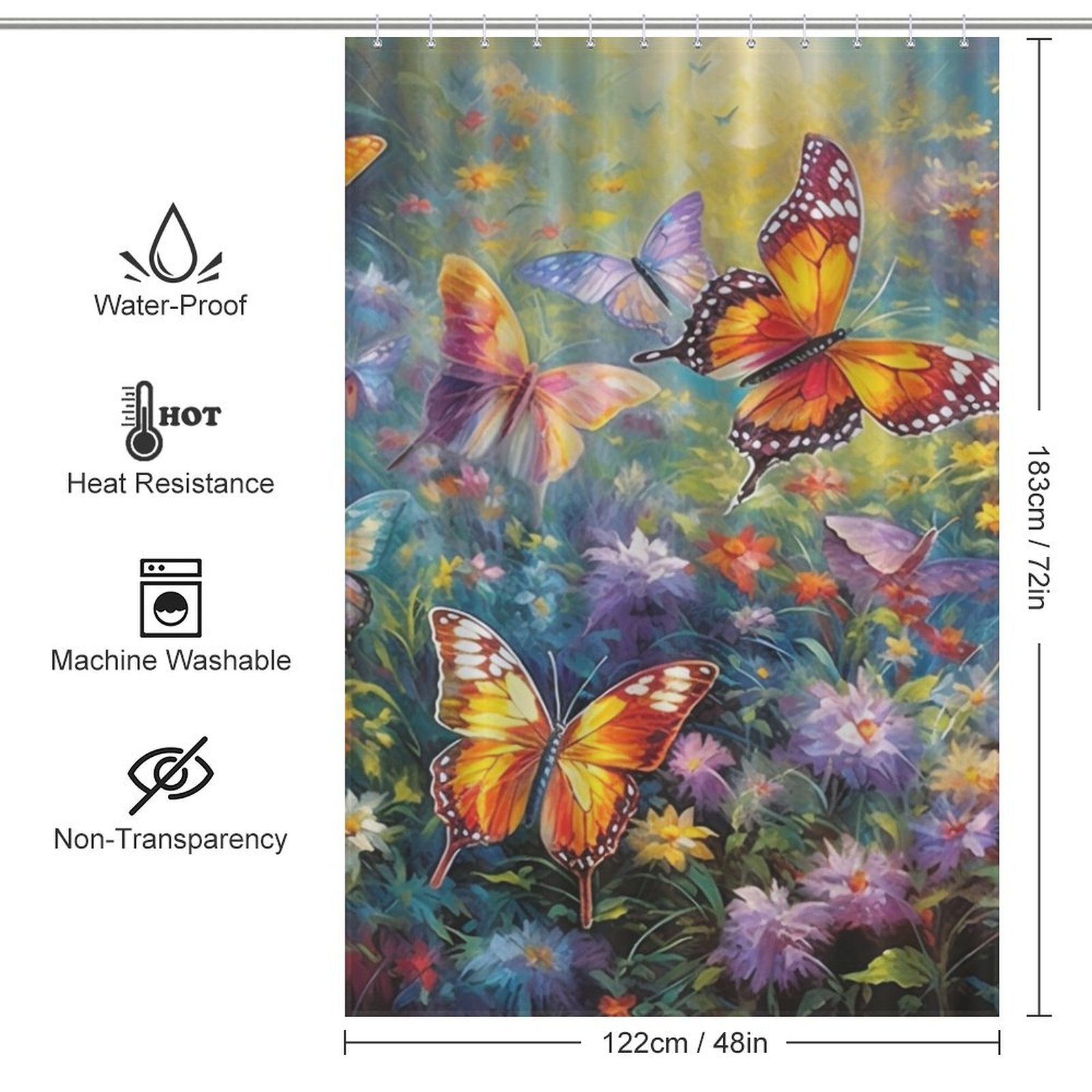 Artistic Butterfly Symphony Shower Curtain