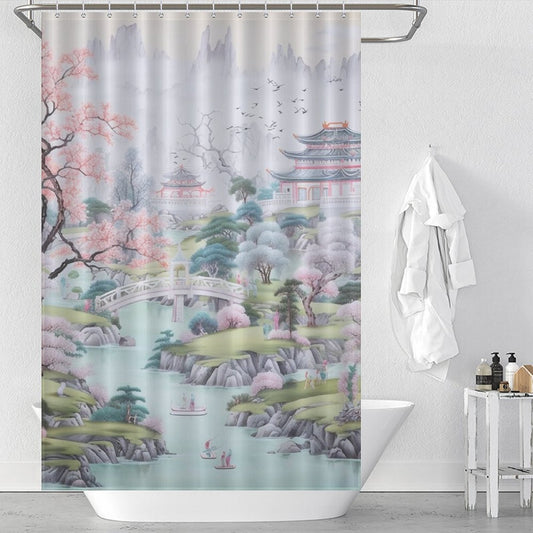 Artistic Chinoiserie Shower Curtain