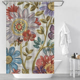 Artistic Floral Butterflies Boho Shower Curtain