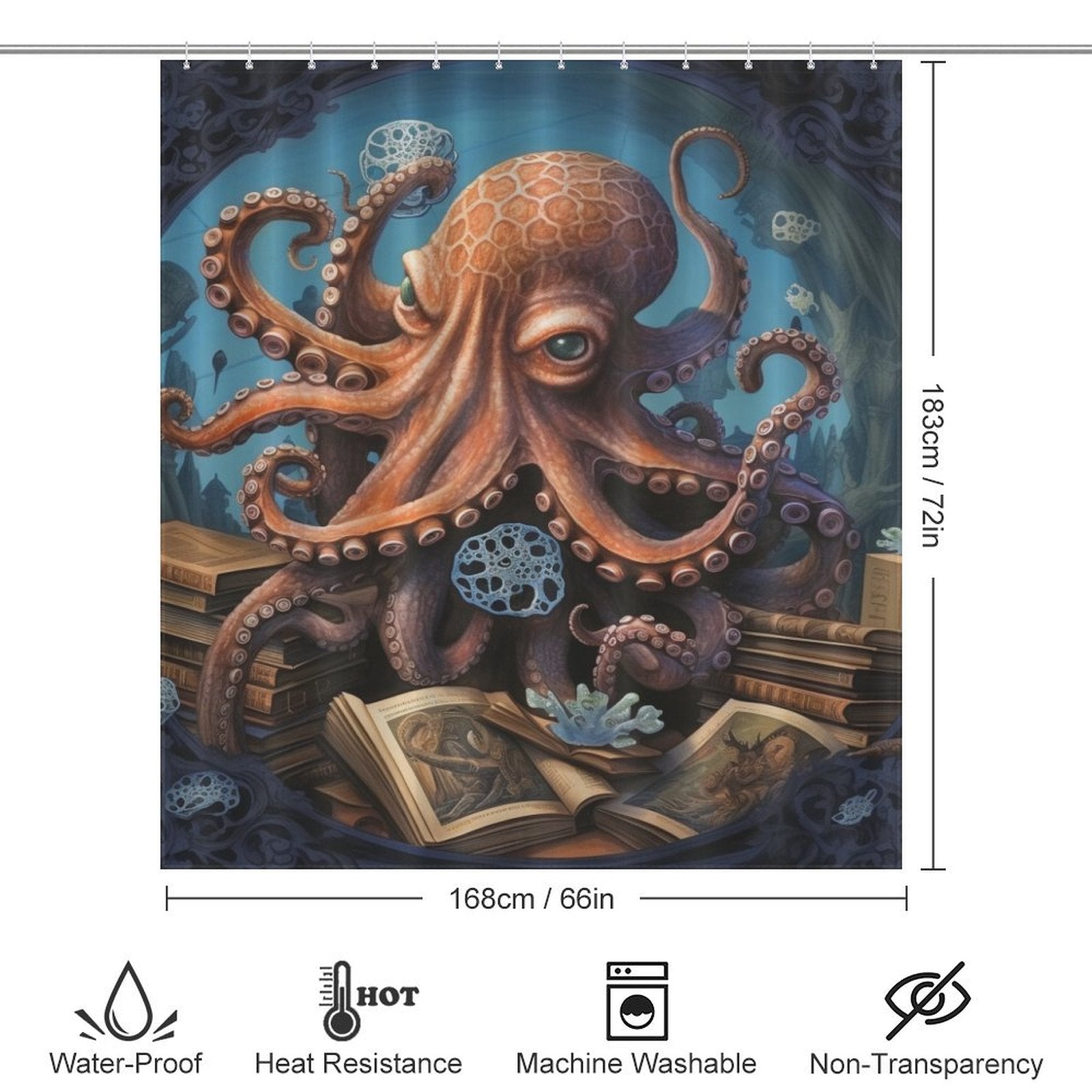 Artistic Marine Octopus Shower Curtain