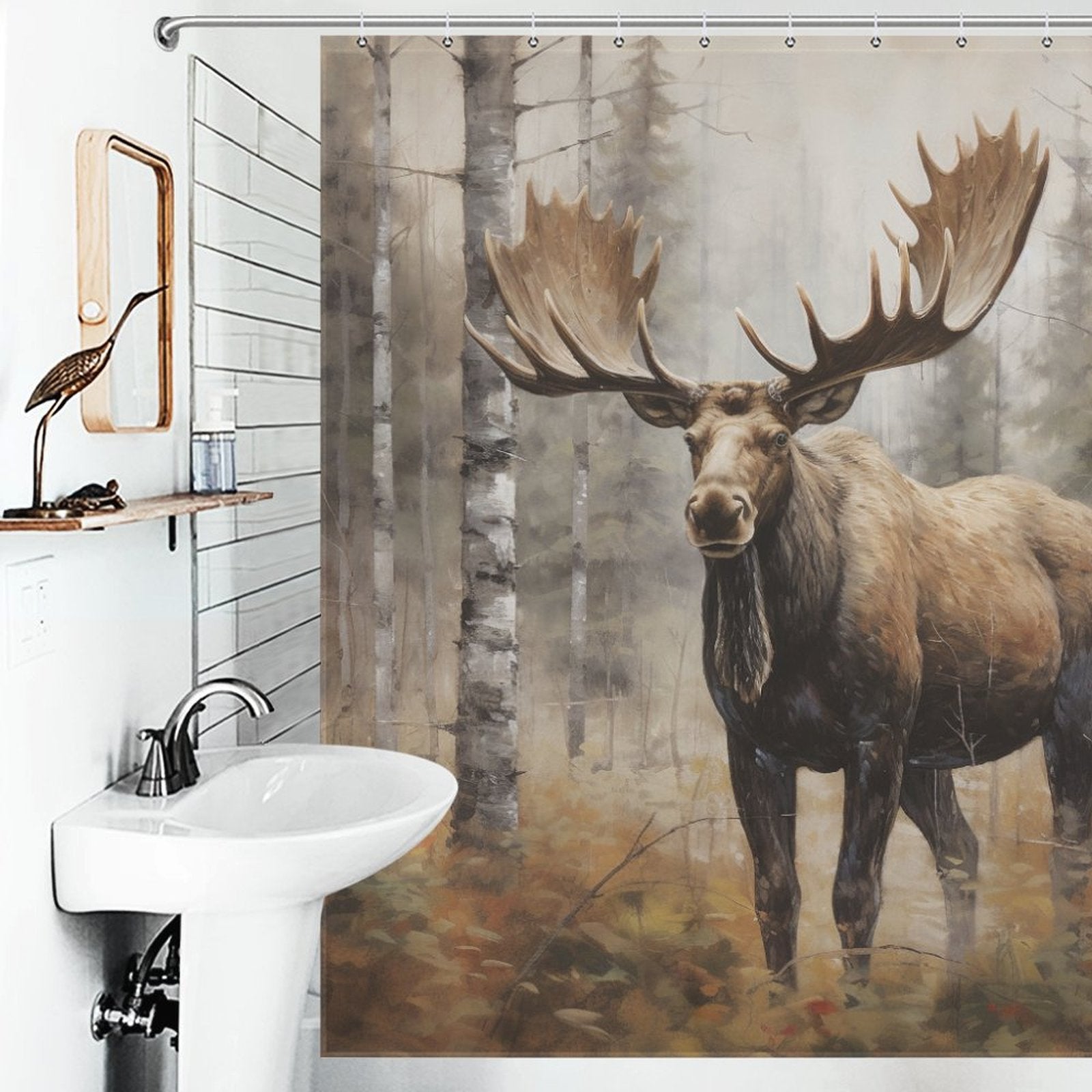 Artistic Moose Shower Curtain