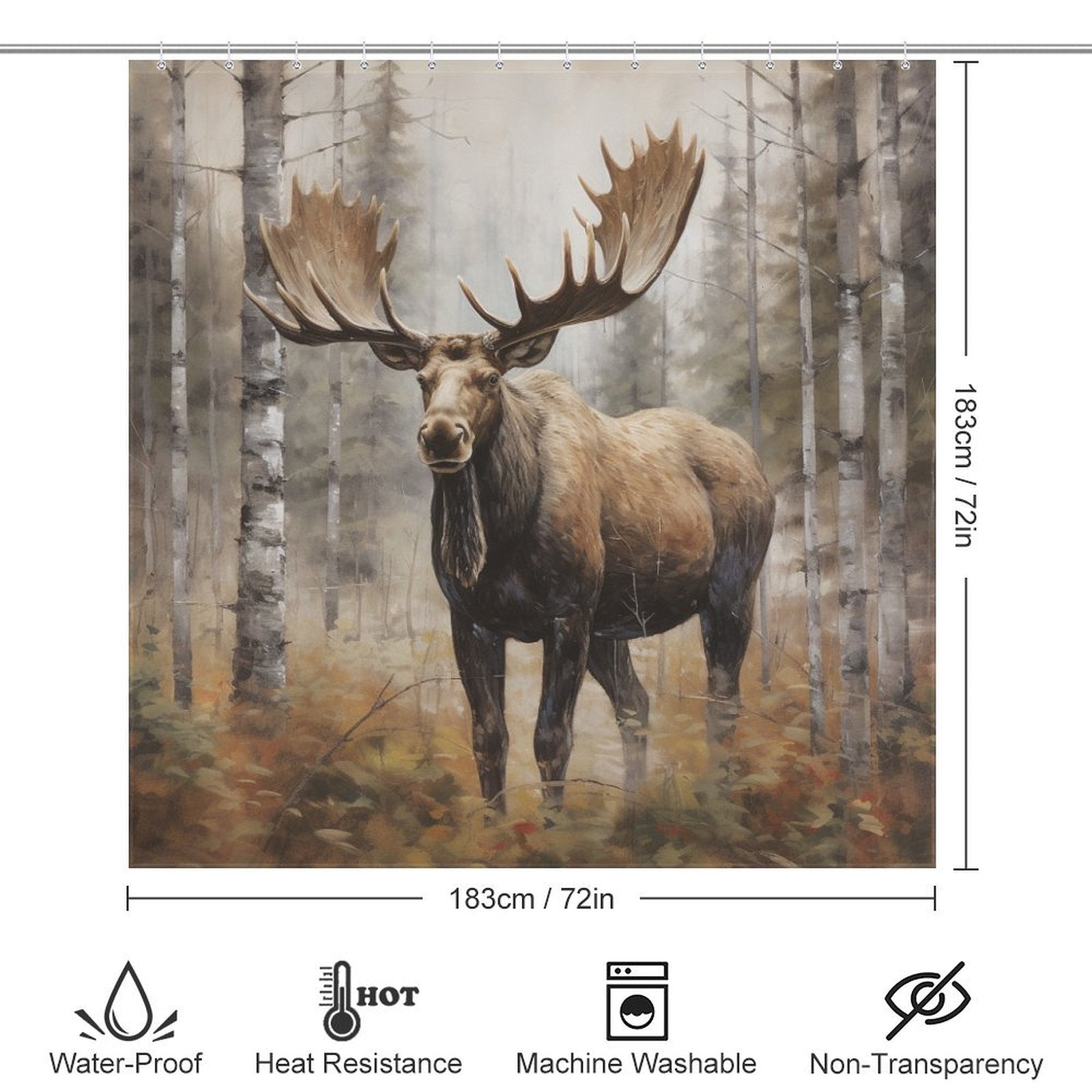 Artistic Moose Shower Curtain