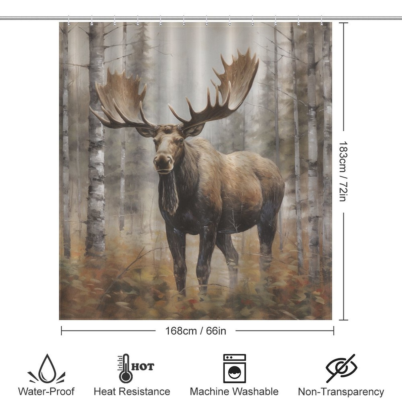 Artistic Moose Shower Curtain