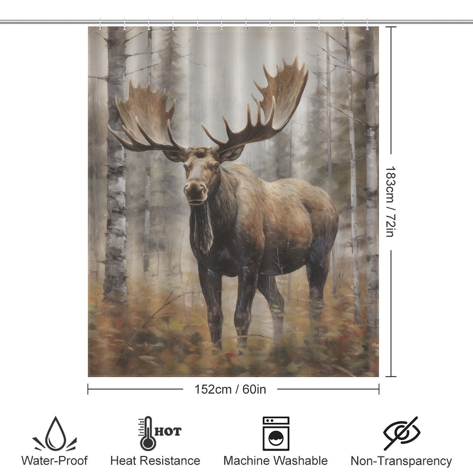 Artistic Moose Shower Curtain