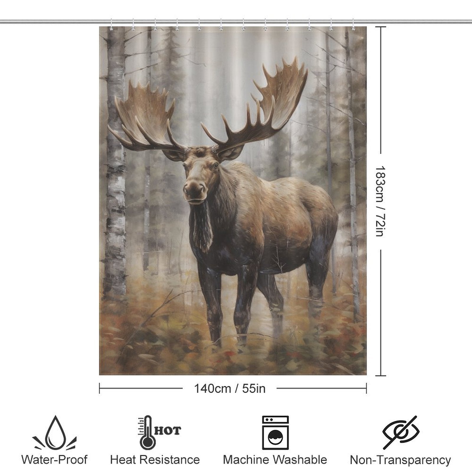 Artistic Moose Shower Curtain