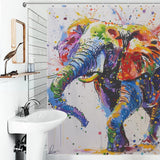 Artistic Painting Happy Elephant Shower Curtain