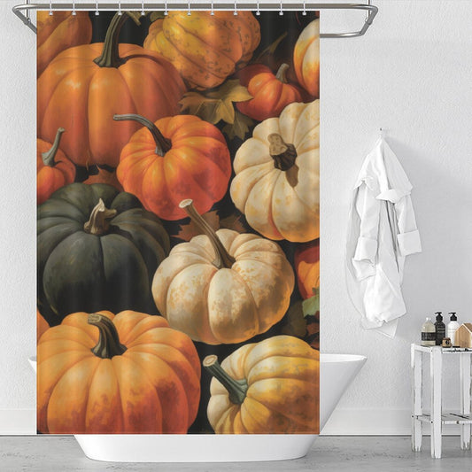 Artistic Pumpkin Shower Curtain