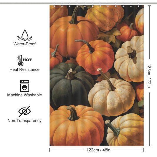 Artistic Pumpkin Shower Curtain