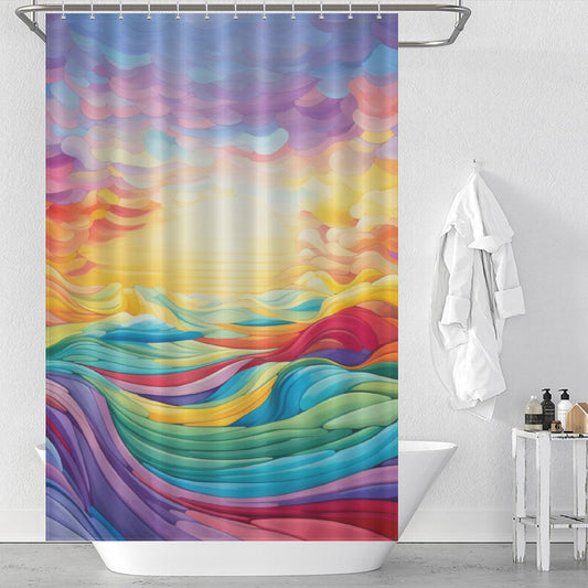 Artistic Rainbow Shower Curtain