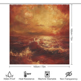 Artistic Red and Gold Shower Curtain