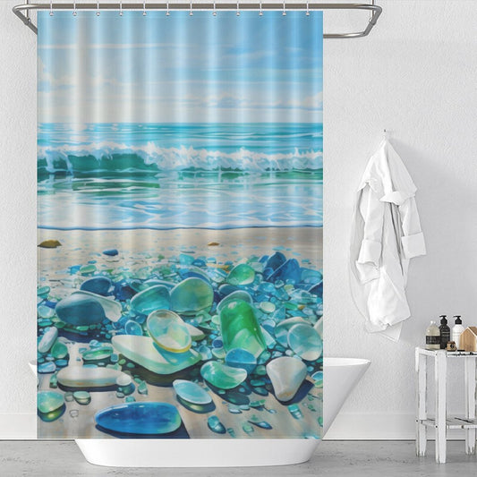 Artistic Sea Glass Shower Curtain