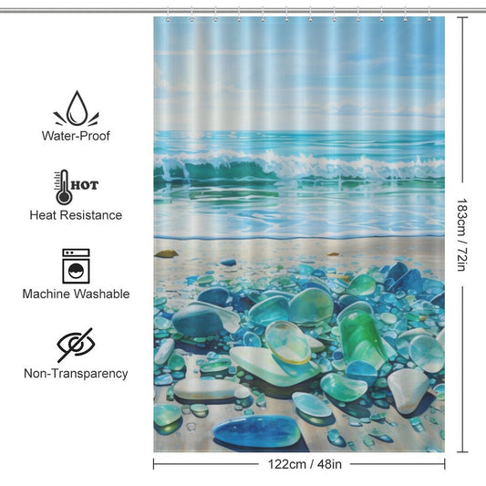 Artistic Sea Glass Shower Curtain