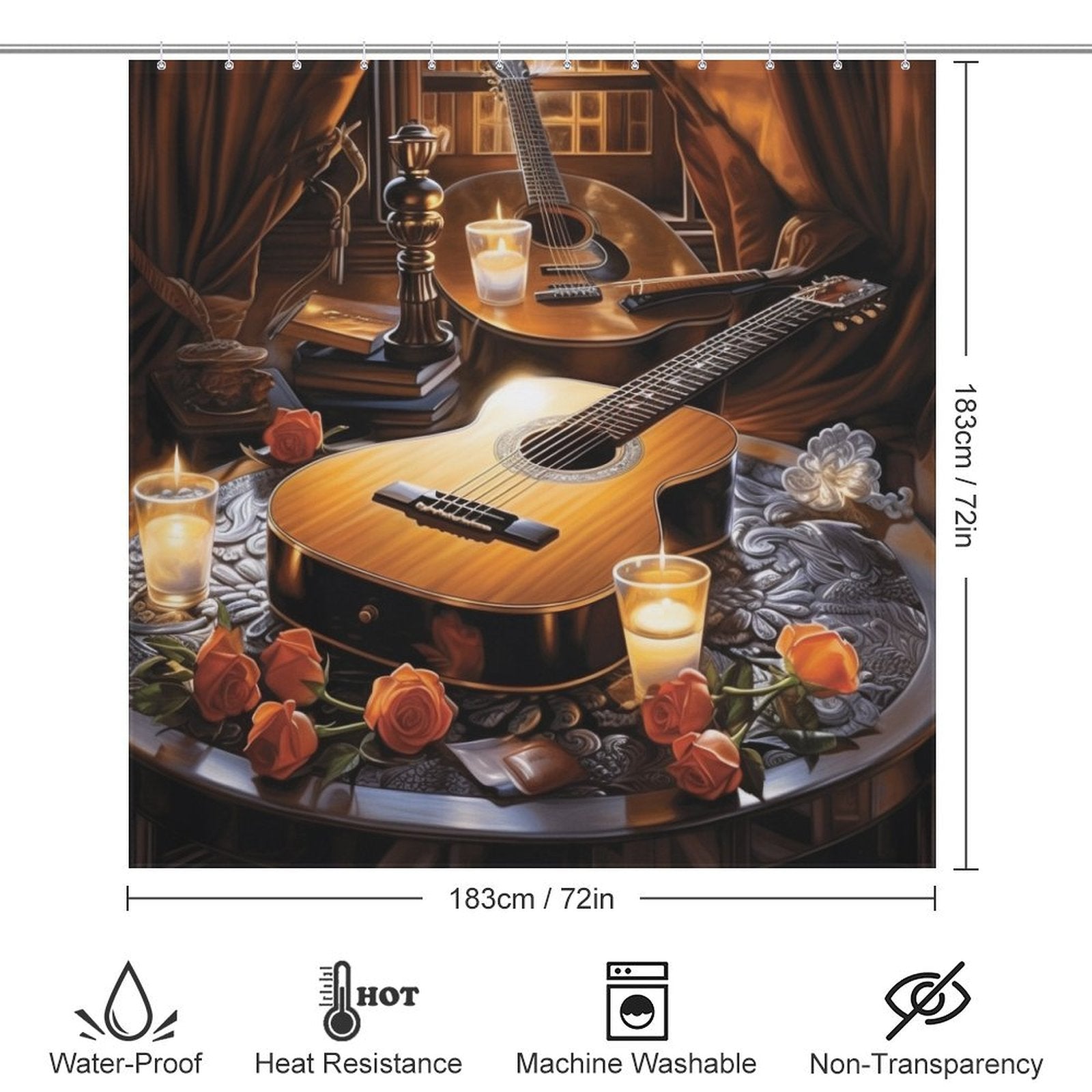 Artistic Tribute Guitar Shower Curtain