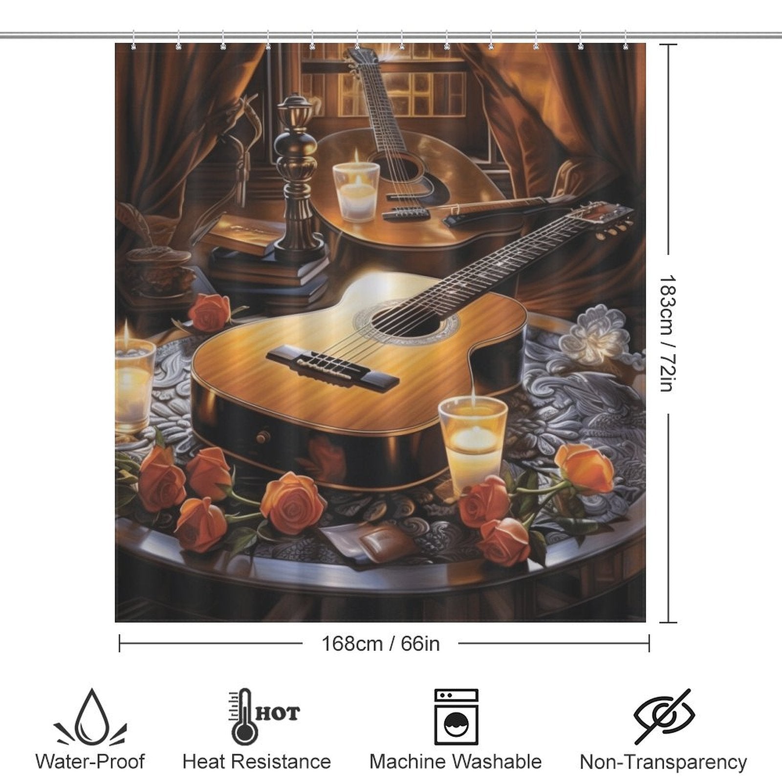 Artistic Tribute Guitar Shower Curtain