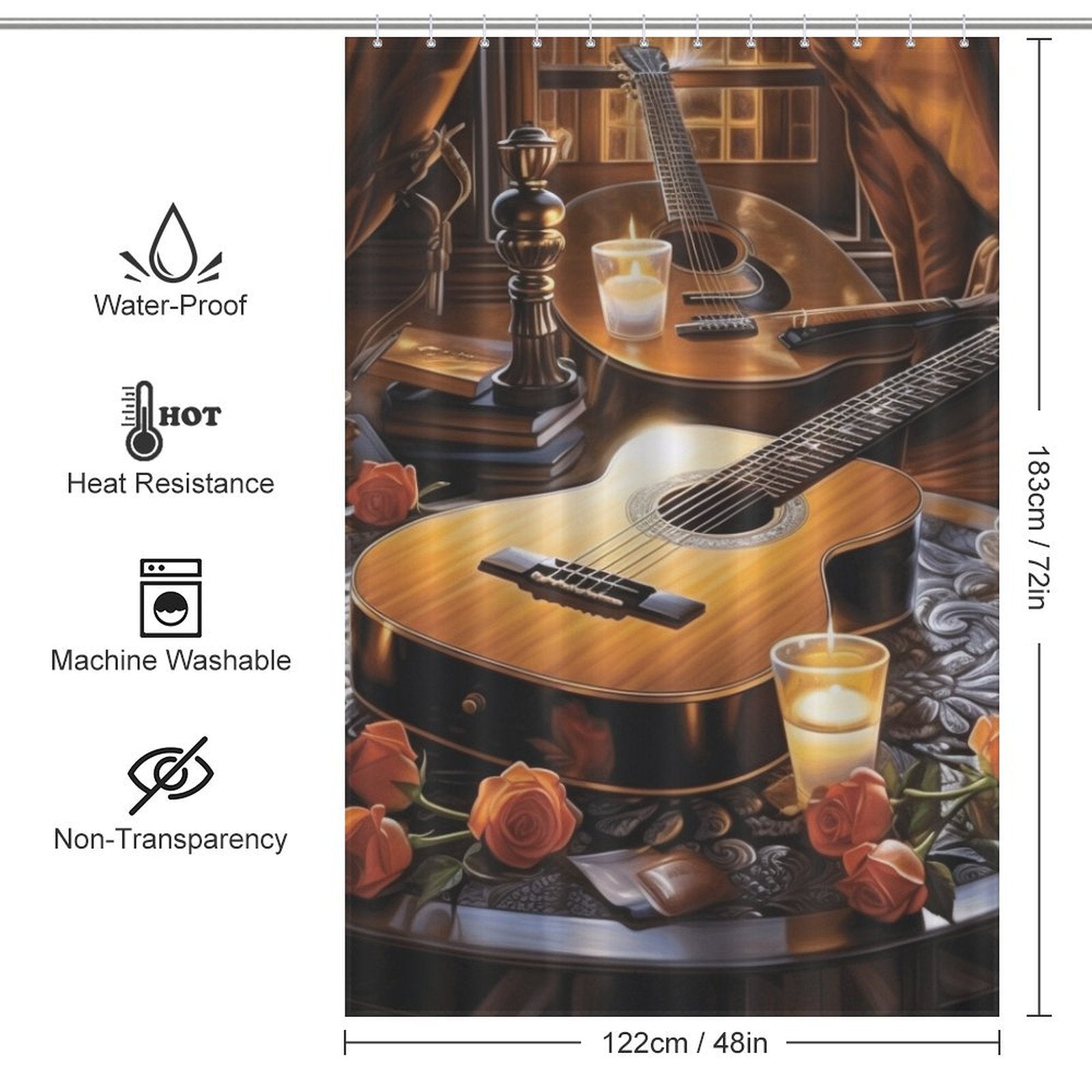 Artistic Tribute Guitar Shower Curtain