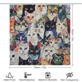 Artistic Watercolor Cat Shower Curtain