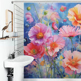 Artistic and Refreshing Watercolor Floral Shower Curtain
