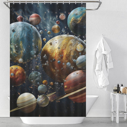 Astronomical Escape Planet Shower Curtain