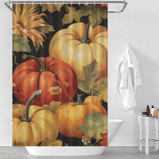 AutumnElegance Pumpkin Shower Curtain