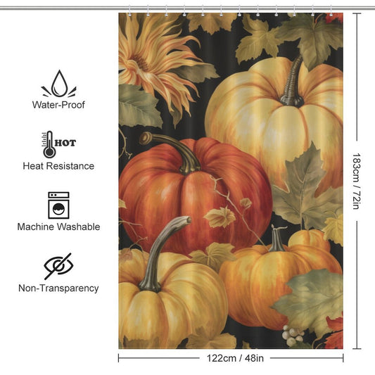 AutumnElegance Pumpkin Shower Curtain