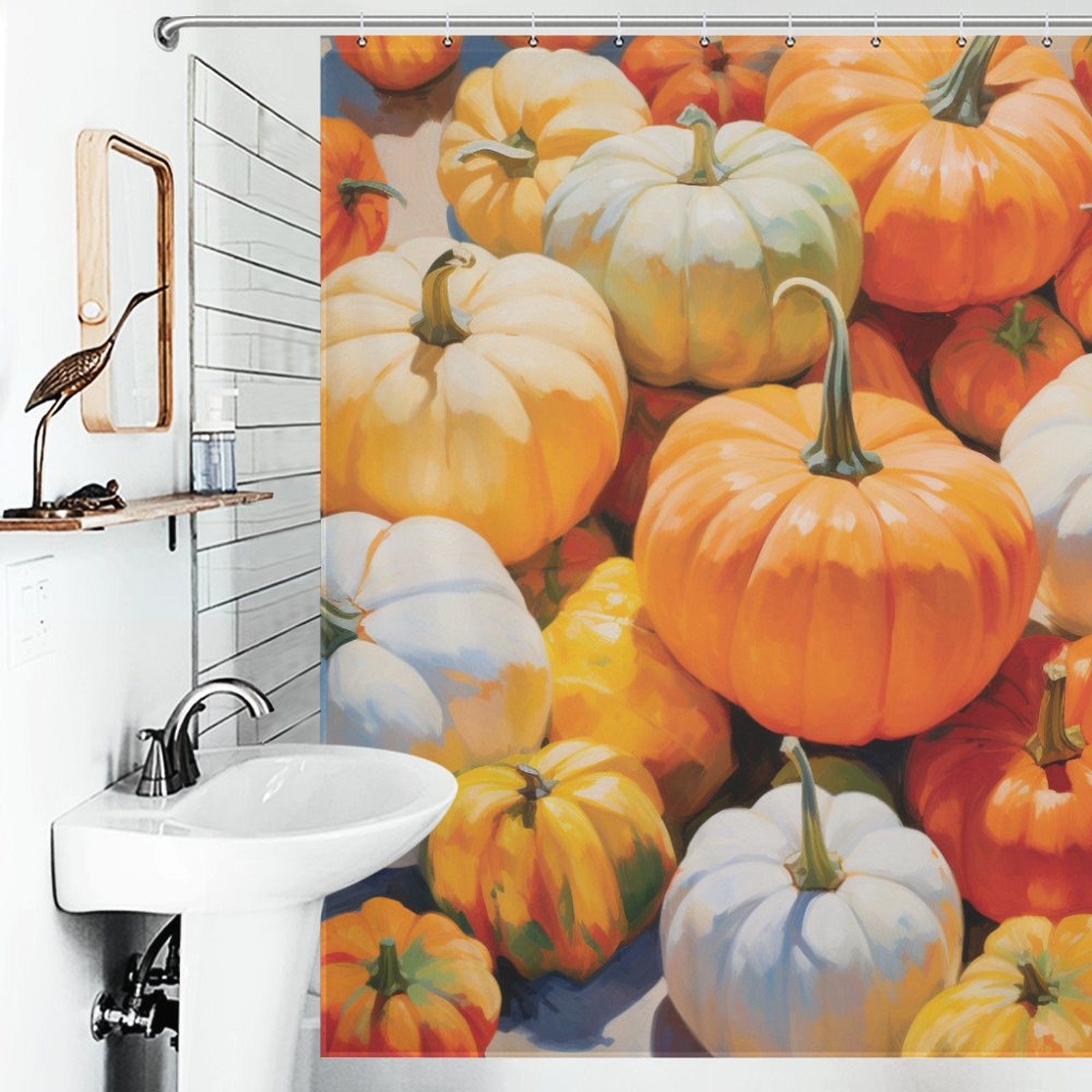 Autumn Harves Pumpkin Shower Curtain