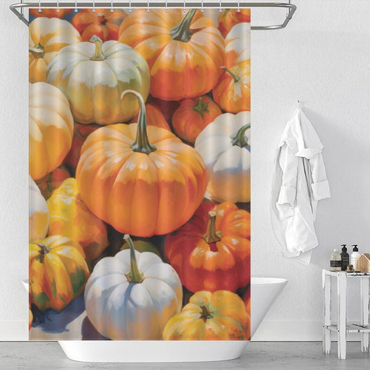 Autumn Harves Pumpkin Shower Curtain