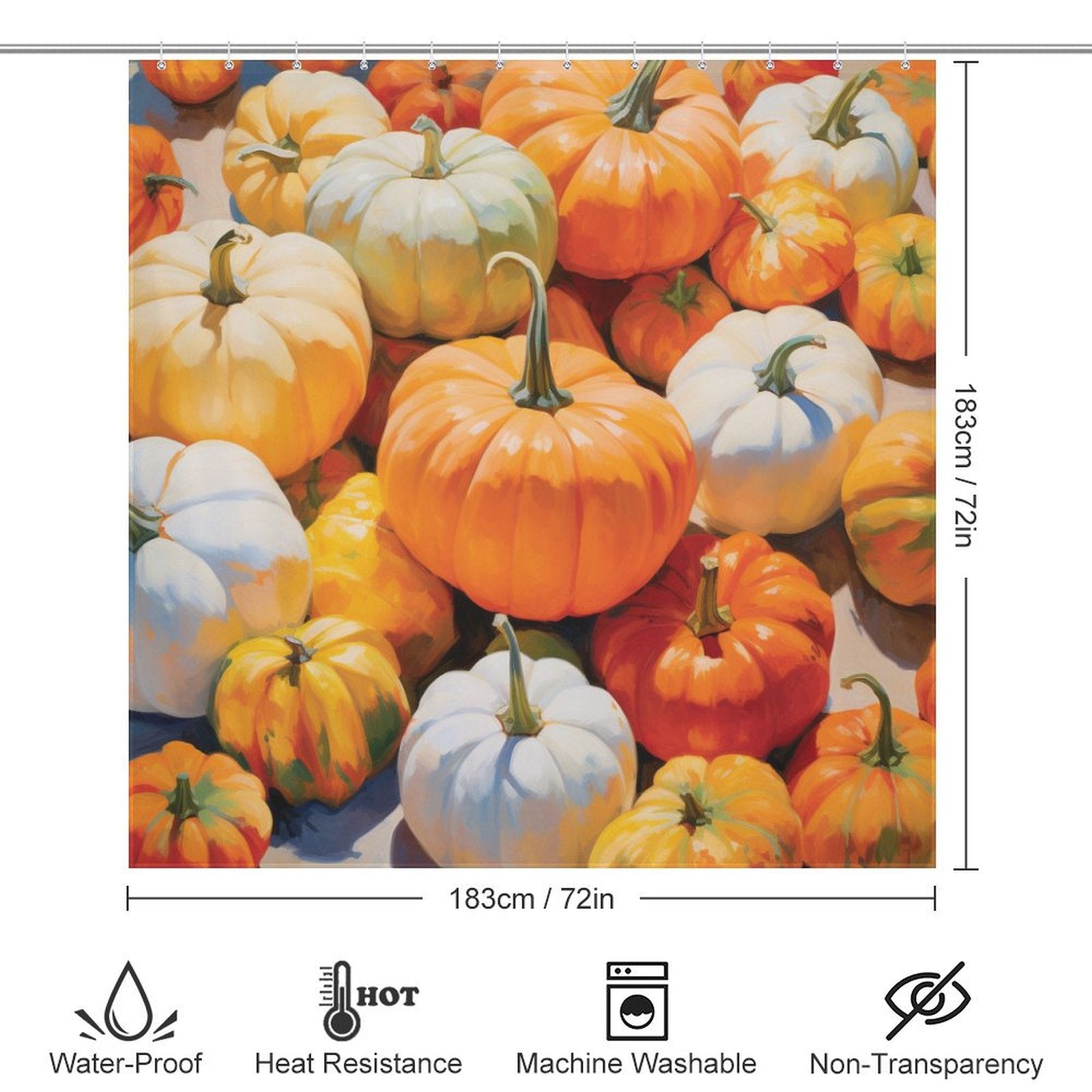 Autumn Harves Pumpkin Shower Curtain