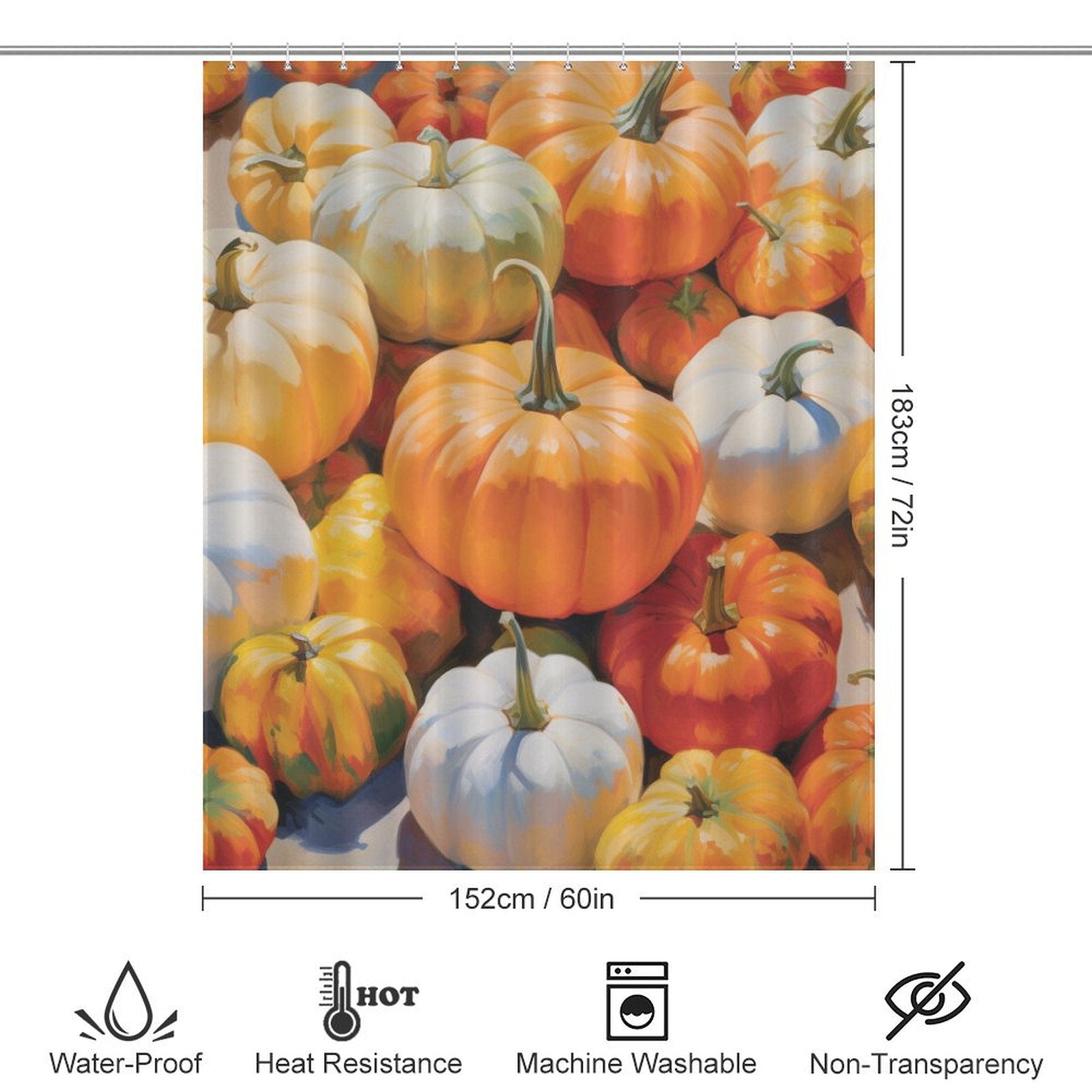 Autumn Harves Pumpkin Shower Curtain