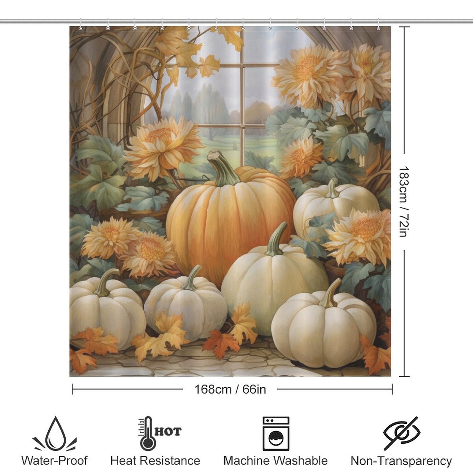 AutumnalBliss Pumpkin Shower Curtain