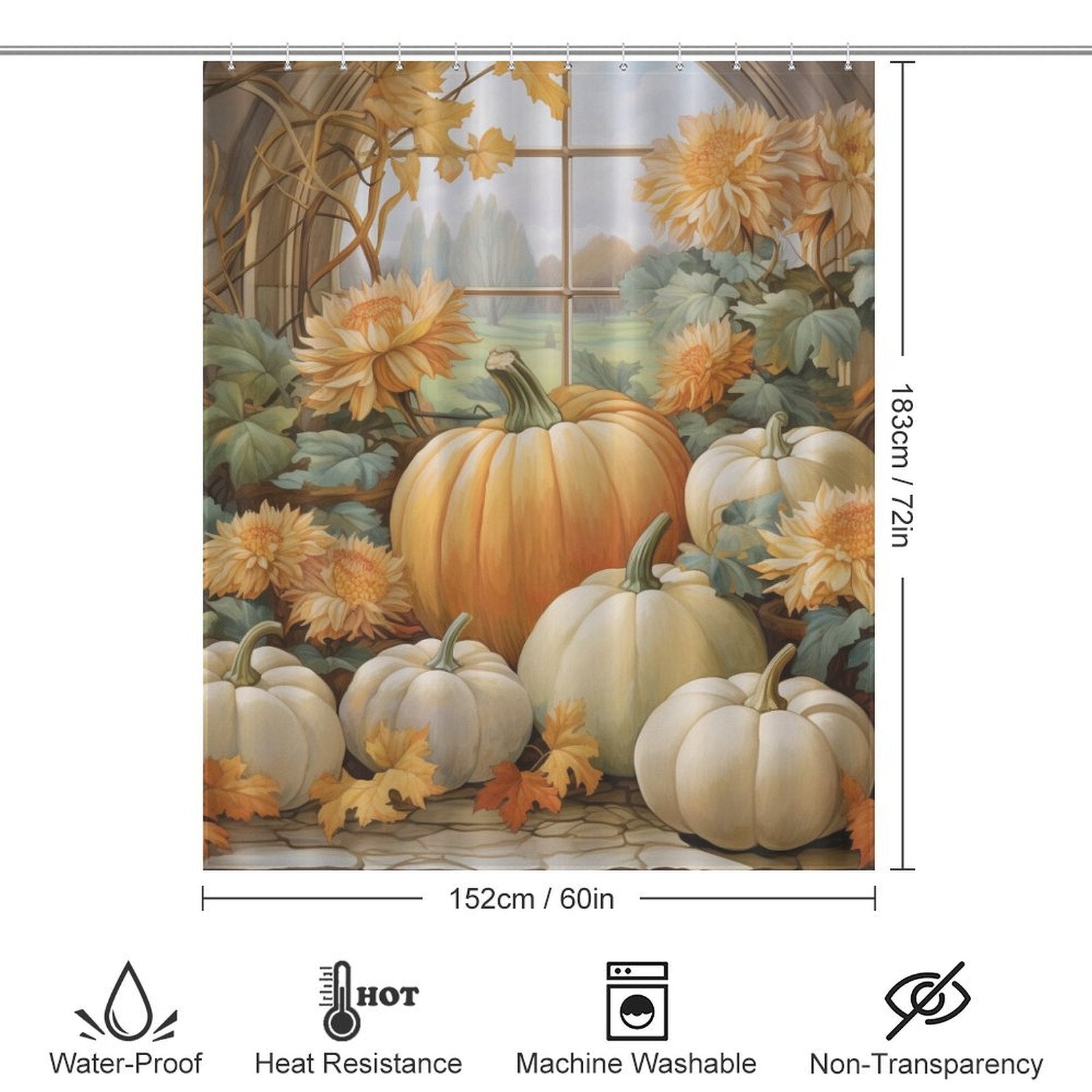 AutumnalBliss Pumpkin Shower Curtain