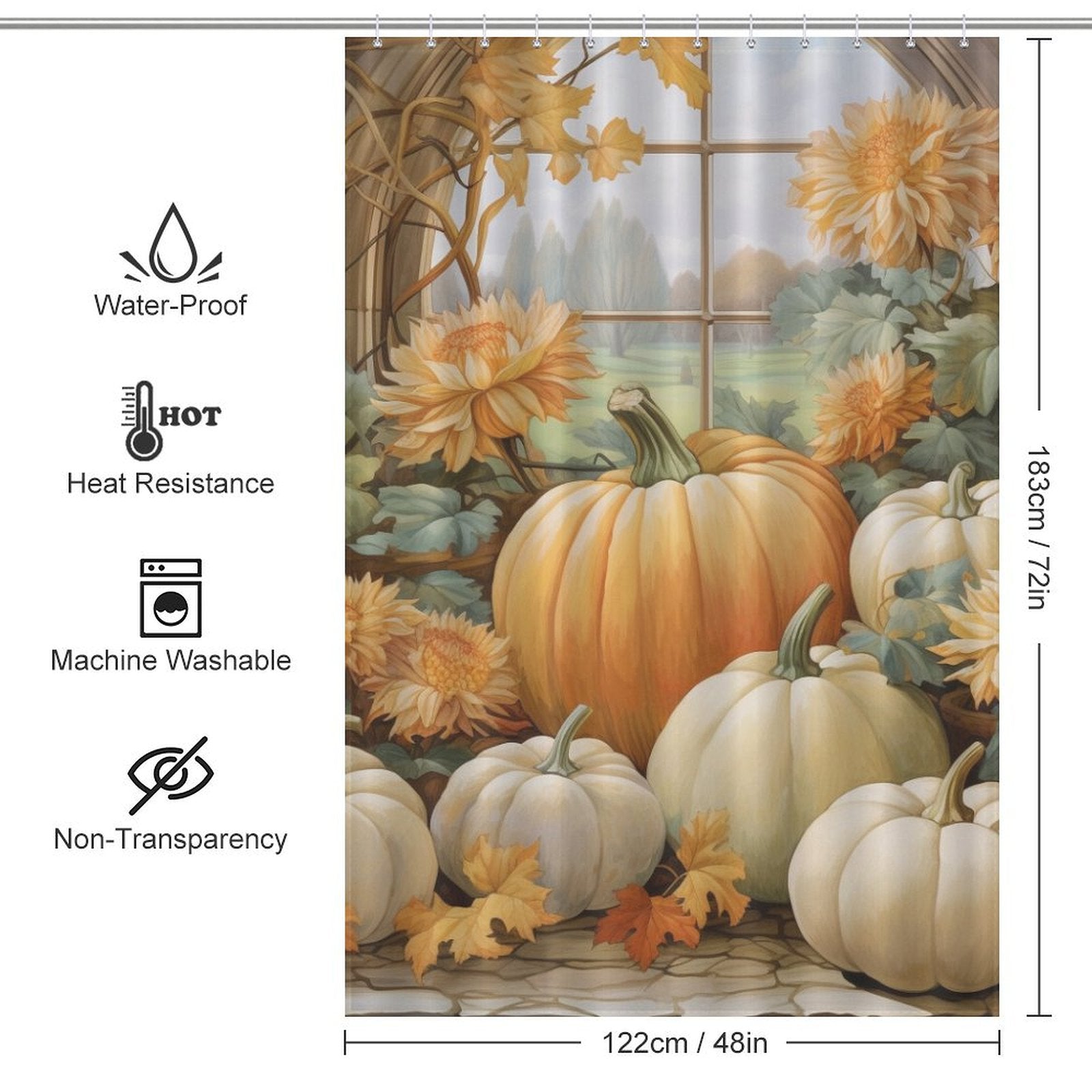 AutumnalBliss Pumpkin Shower Curtain