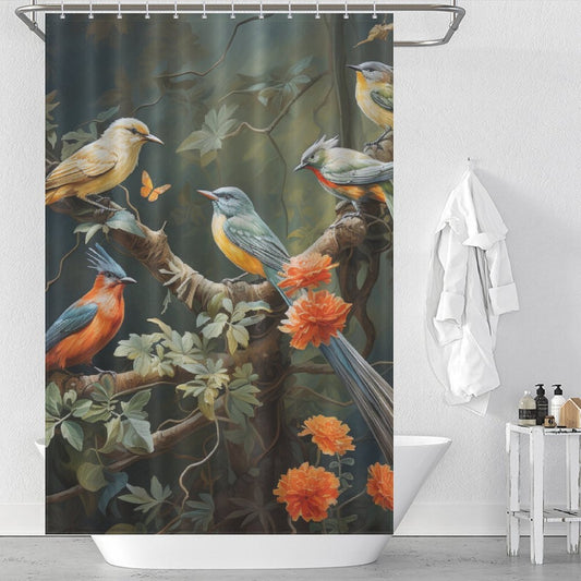 Avian Elegance Bird Shower Curtain