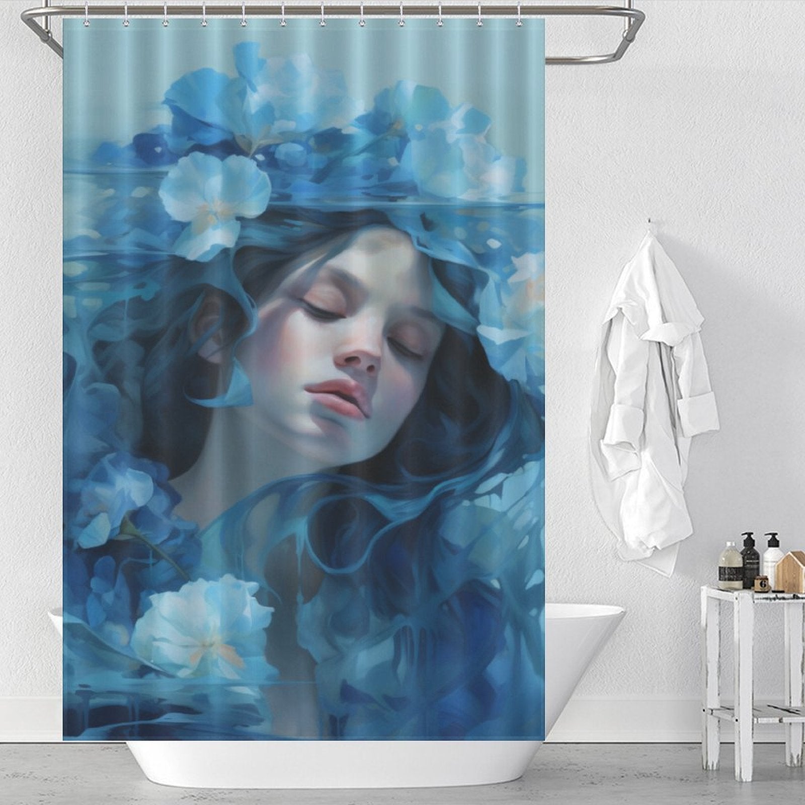 Azure Dreams Blue Ombre Shower Curtain