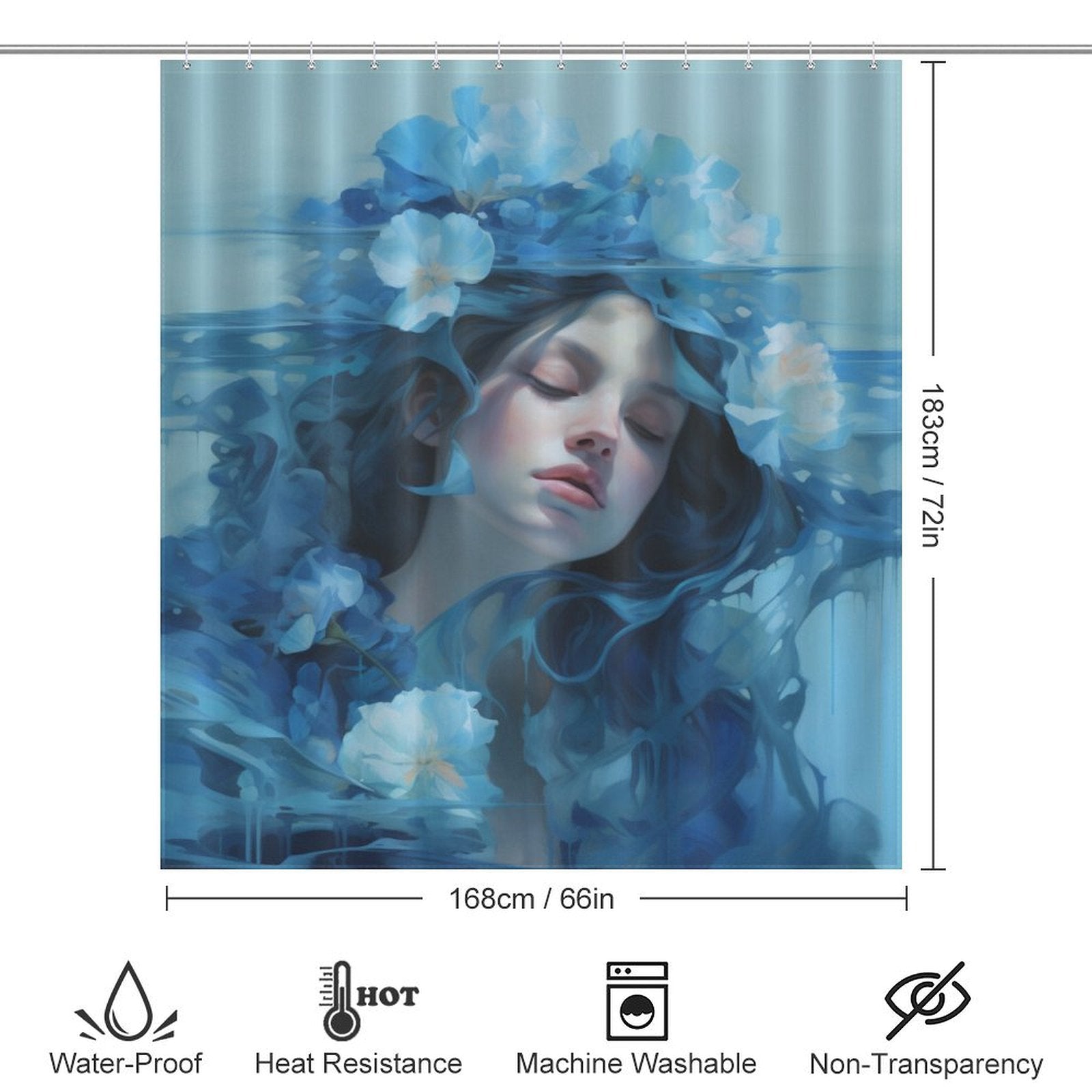 Azure Dreams Blue Ombre Shower Curtain