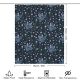 A Baby Bat Shower Curtain-Cottoncat with a Cotton Cat cat and flower pattern.
