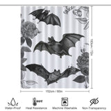 A Gothic Bat Shower Curtain-Cottoncat from Cotton Cat, with bats.