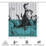 Beach Funny Octopus in The Bathtub Shower Curtain