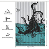 Beach Funny Octopus in The Bathtub Shower Curtain