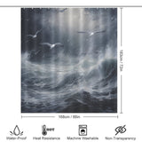 Beach Shower Curtain Ocean Surf